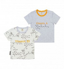 Купить комплект футболка 2 шт lucky child витамин, цвет: серый/белый ( id 10425830 )