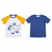 Купить комплект футболка 2 шт leader kids морской фрегат, цвет: белый/синий ( id 11447674 )