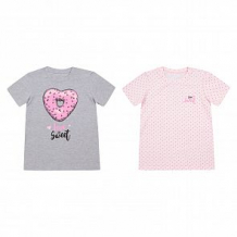 Купить комплект футболка 2 шт leader kids, цвет: серый/розовый ( id 12107374 )