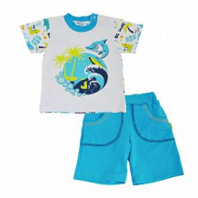 Купить комплект футболка/шорты leo веселое лето, цвет: синий ( id 12568888 )