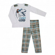 Купить пижама джемпер/брюки котмаркот синий динозавр, цвет: белый/голубой ( id 12575062 )