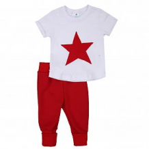 Купить комплект футболка/брюки грачонок, цвет: белый/красный ( id 12662416 )