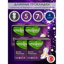 Купить molped гигиенические прокладки длинные supernight long 28 см 7 шт. 4 упаковки 5066070/4