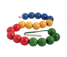 Купить деревянная игрушка rntoys бусы шары цветные 20 шт. д-536