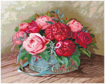 Купить сделай своими руками набор для вышивания пионы и розы №99