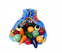 Купить деревянная игрушка rntoys волшебный мешочек овощи цветные д-361