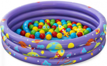 Купить бассейн bestway детский надувной 102х25см "галактика" с мячами и игрушками, 101л 52466 bw