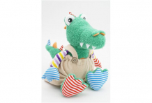 Купить мягкая игрушка unaky soft toy крокодил роб в бежевом флисовом комбинезоне 20 см 0888320-64