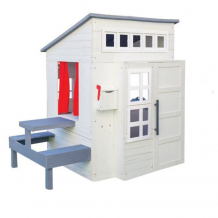 Купить kidkraft современный детский игровой домик для улицы, с кухней и доской для рисования 