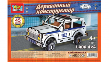 Купить конструктор город мастеров lada 4x4 полиция (45 деталей) 13011-av