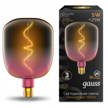 Купить светильник gauss лампа filament led clear flexible е27 v140 5w 200lm 1800к 