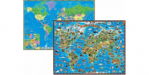 Купить геоцентр детская карта мира двусторонняя настольная gt2777