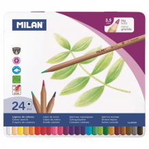 Купить milan карандаши цветные 24 цвета шестигранные в металлической упаковке 80058 1035355