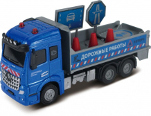 Купить funky toys грузовик инерционный die-cast с дорожными знаками ft61086