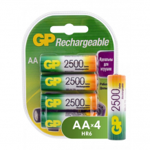 Купить gp аккумуляторы ёмкостью 2500мач aa (250aahc-2decrc4) 4 шт. gp 250aahc-2decrc4 40/400
