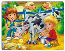 Купить larsen пазл дети на ферме корова bm5