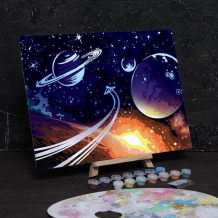 Купить арт узор картина по номерам лунная роспись без подрамника космос 30 х 40 см 3716898