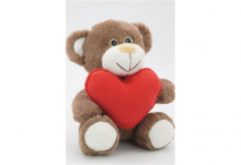 Купить мягкая игрушка unaky soft toy медвежонок сильвестр шоколадный с красным флисовым сердцем 25 см 0913620-44k