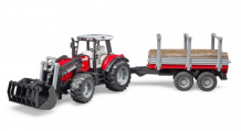 Купить bruder трактор massey ferguson c манипулятором и прицепом 02-046