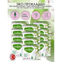 Купить molped гигиенические прокладки pure&soft long 7 шт. 12 упаковок kg5055517/12