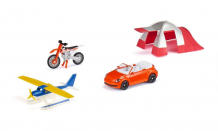 Купить siku набор: машина, мотоцикл, водный самолет, палатка 6325