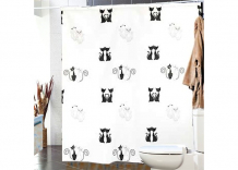 Купить miranda шторы для ванн полиэстер black cats 200х180 mrd.01.g-2813wh