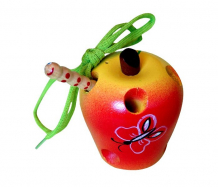Купить деревянная игрушка rntoys яблоко шнуровка окрашенное ш-043