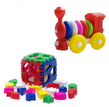Купить развивающая игрушка тебе-игрушка набор игрушка кубик логический большой + конструктор-каталка паровозик 40-0010+к-004