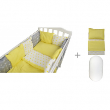Купить комплект в кроватку forest kids для овальной кроватки milky way (16 предметов) с постельным бельем и наматрасником 