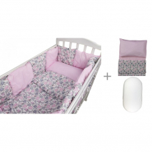 Купить комплект в кроватку forest kids для овальной кроватки candy (18 предметов) с постельным бельем и наматрасником 