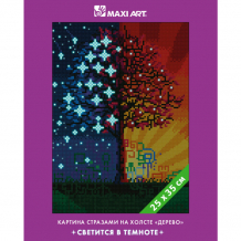 Купить maxi art картина стразами на холсте светится в темноте дерево 25х35 см ma-kn0101-3