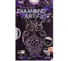 Купить danko toys алмазная аппликация diamond art королевская сова с рамкой и глиттерными блестками dar-01-02