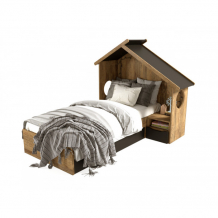 Купить подростковая кровать abc-king домик с тумбой без мягкой спинки левая h-177-160-1-l