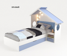 Купить подростковая кровать abc-king домик с тумбой без мягкой спинки правая 190х90 см h-177-190-1-r