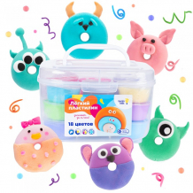 Купить genio kids набор для детской лепки в контейнере лёгкий пластилин 18 цветов ta1724