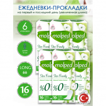 Купить molped ежедневные прокладки pure&soft skin friendly 16 шт. 6 упаковок 5063097/6