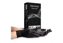 Купить benovy перчатки одноразовые нитровиниловые 100 шт. 