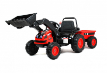Купить электромобиль rivertoys трактор-погрузчик с прицепом hl395-red