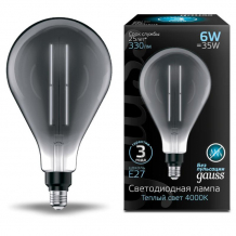 Купить светильник gauss лампа filament led gray straight е27 ps160 6w 330lm 4000к 179802205