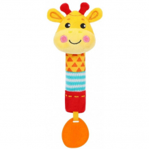 Купить развивающая игрушка жирафики пищалка с силиконовым прорезывателем жирафик 939699