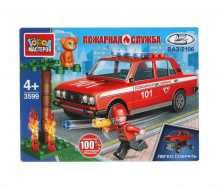 Купить конструктор город мастеров lada-2106 пожарная служба (64 деталей) 3599-cy