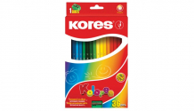 Купить kores карандаши цветные шестигранные с точилкой 36 цветов 128901