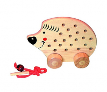 Купить деревянная игрушка rntoys ежик на колесиках ш-060