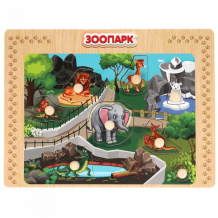 Купить деревянная игрушка буратино рамка-вкладыш зоопарк w0141