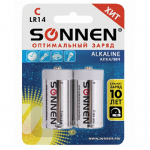 Купить sonnen батарейки alkaline с (lr14, 14а) алкалиновые 2 шт. 451090