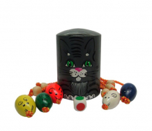 Купить деревянная игрушка rntoys игра кошки-мышки серый кот д-089