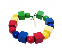 Купить деревянная игрушка rntoys бусы геометрические цветные ш-042