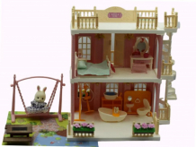 Купить sharktoys koala town кукольный домик с мебелью и фигуркой животного спальня и ванная 1310000001