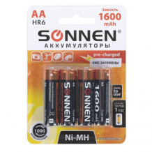 Купить sonnen батарейки аккумуляторные ni-mh аа (hr6) 1600 mah 4 шт. 455605