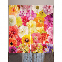 Купить joyarty шторы с фотопечатью коллекция цветов из сатена 290х265 см p_12327_145x265
